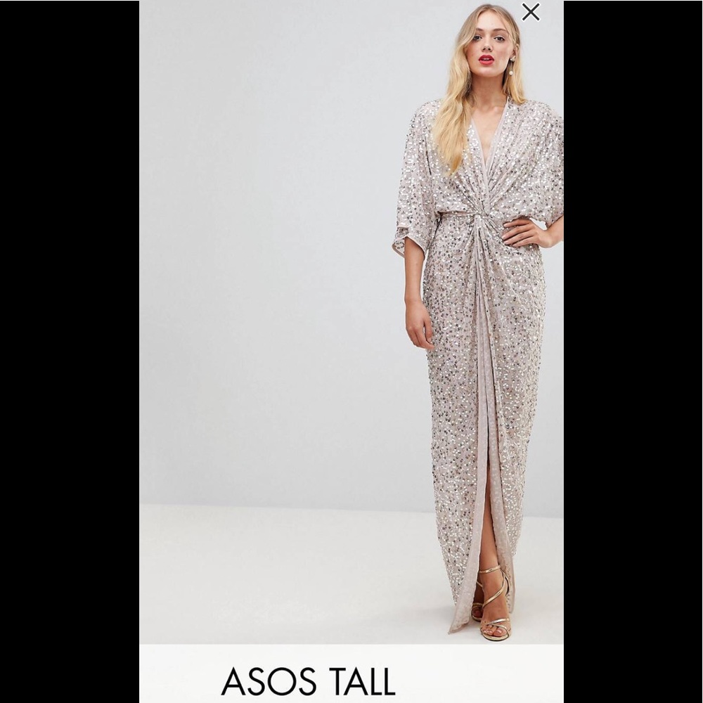 Asos Tall Sequin Kimono Dress